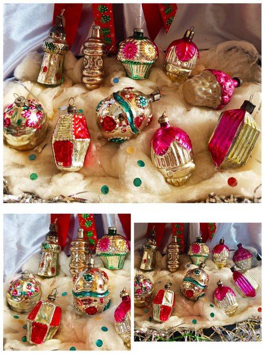 Винтажные елочные игрушки, стекло СССР,ГДР