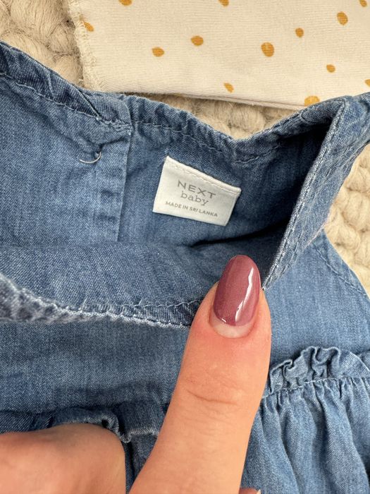 Бебешки дрешки комплект Next рокля боди и чорапогащник