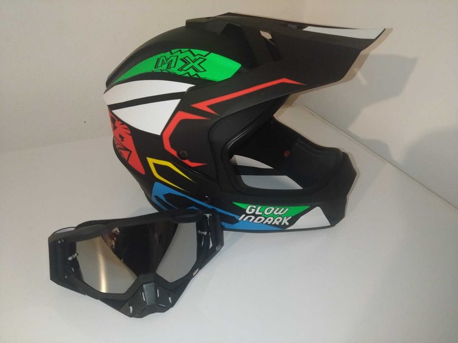Casca Cross pentru Motociclete, MX/Enduro, Atv   +ochelari