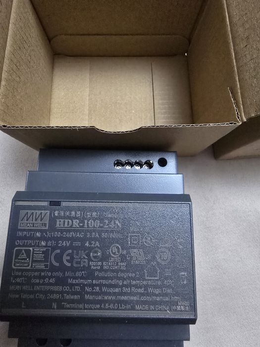 Захранване за лед лента на дин шина 100w-24v