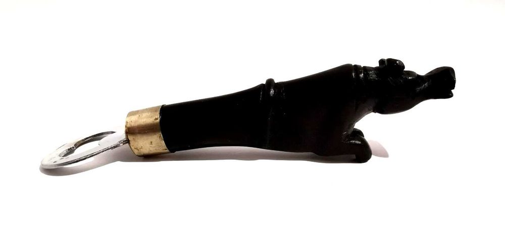 Отварачка от Абанос Ръчна Резба Фигурка Хипопотам