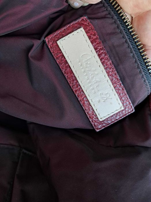 дамска чанта,голяма червена кожена торба Сhristian berg-естествена кожа