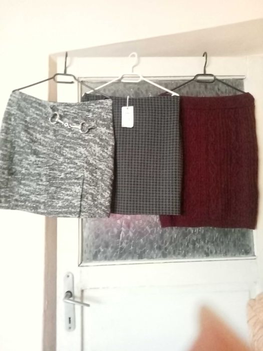 Fuste office, lana - 38-42, rochițe 38-40, jeanși mov închis 40