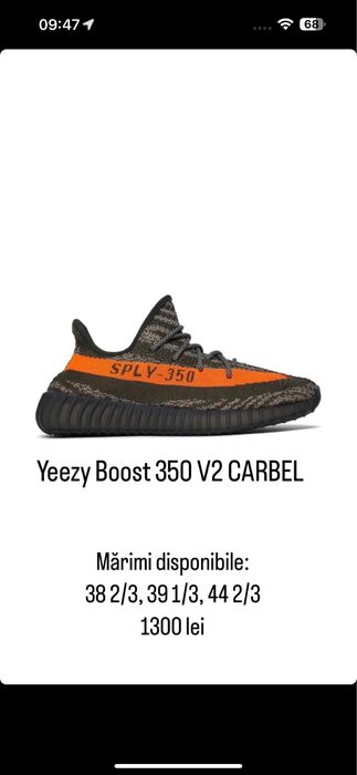 Yeezy boost V2 350 Carbon - marimea 36