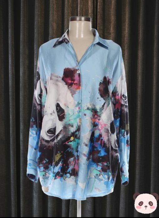 Cămașă oversized unicata cu imprimeu artistic