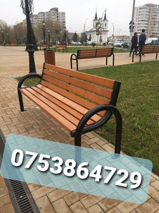 Bancă, coș parc și gradină