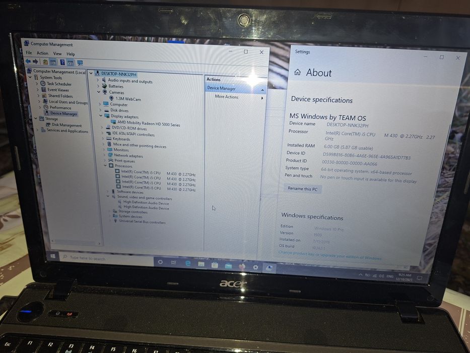 Acer Aspire 5741g, Intel i5, Windows 10 Pro  + Office, 500 gb, 6 gb ram