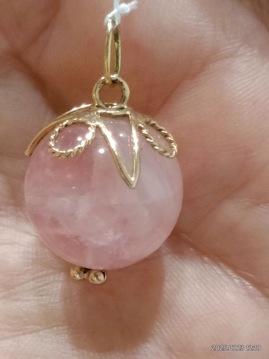 Vind pandantiv din aur 14kt cu quartz roz