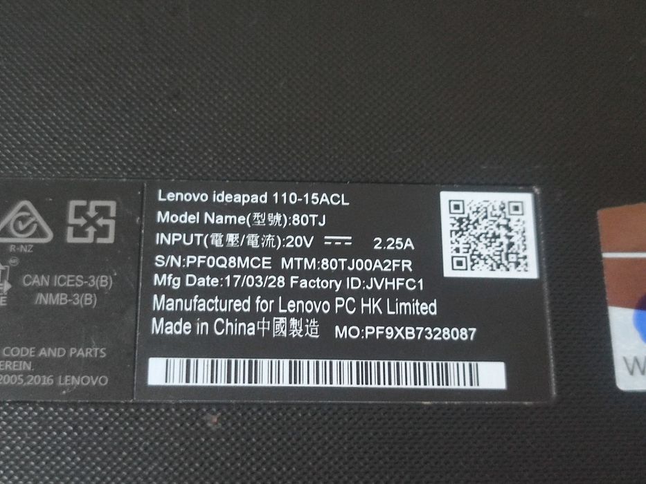 Carcasa completa + Balamale + Tastatura + Dvd Lenovo ideapad 110-15ACL