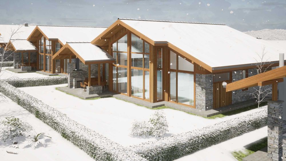 Еднофамилна къща с пет спални в алпийски стил между Банско и Разлог