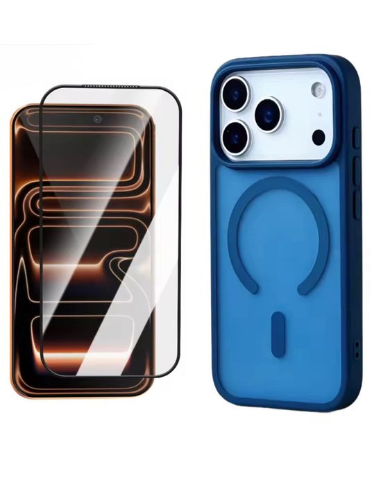 Husa Magsafe Acrilyc Mata+Folie Sticla Iphone 17 PRO 17 AIR 17 PRO MAX