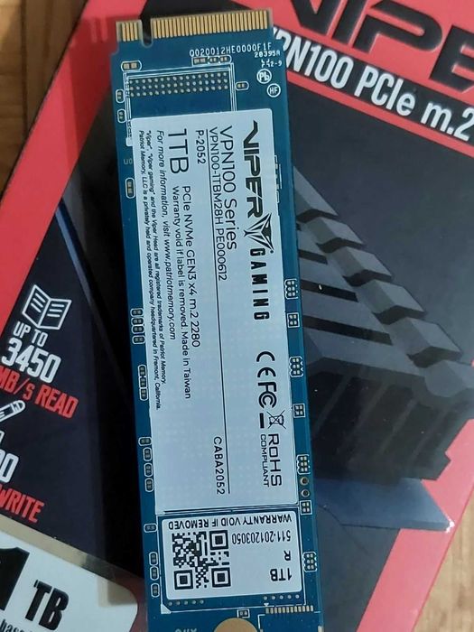 1TB M.2 NVMe - Crucial P3, Samsung, Patriot Viper