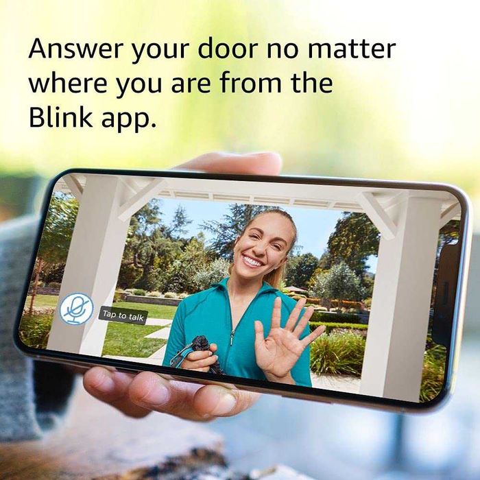 Vand Sonerie video Blink Doorbell HD culoare ALB + suport cu unghi reglabil