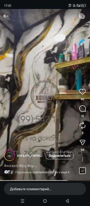 2 хонали квартира сотилади евро ремонт