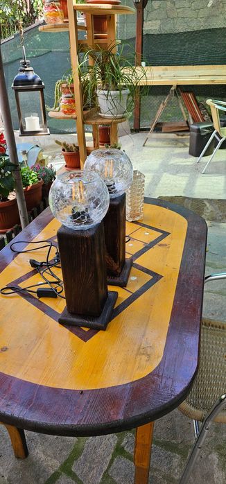 Два броя ръчно изработени нощни лампи