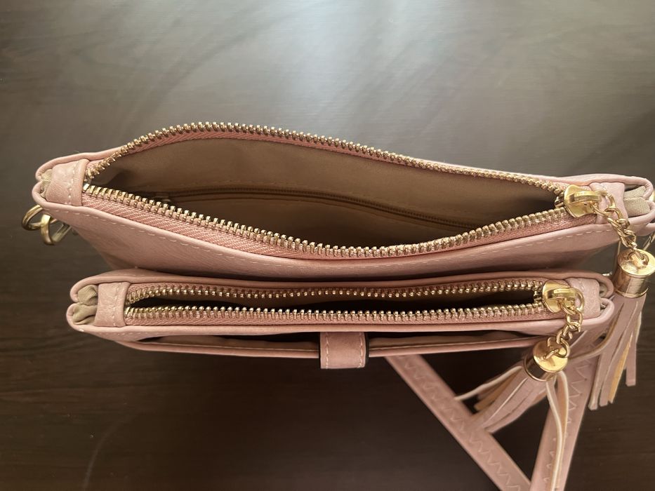 Дамска кожена чанта -пепел от рози