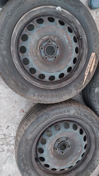 Гуми с джанти 5х100 R16, 205 55 16 летни Continental Vw Bora, Audi