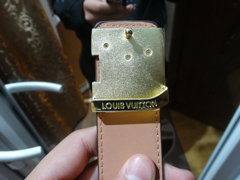 Curea Louis Vuitton Monogram maro 105 cm cu Cataramă Aurie + Cutie, Card și Pungă cadou
