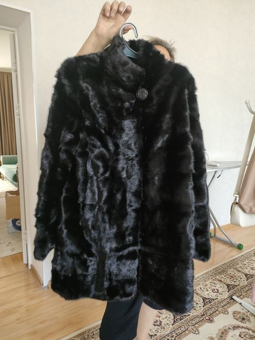 Норковая шуба черная