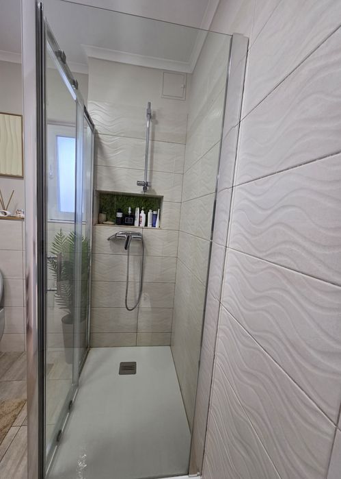 Set ușă glisantă + panou fix de duș  BELOYA – 100 × 80 cm