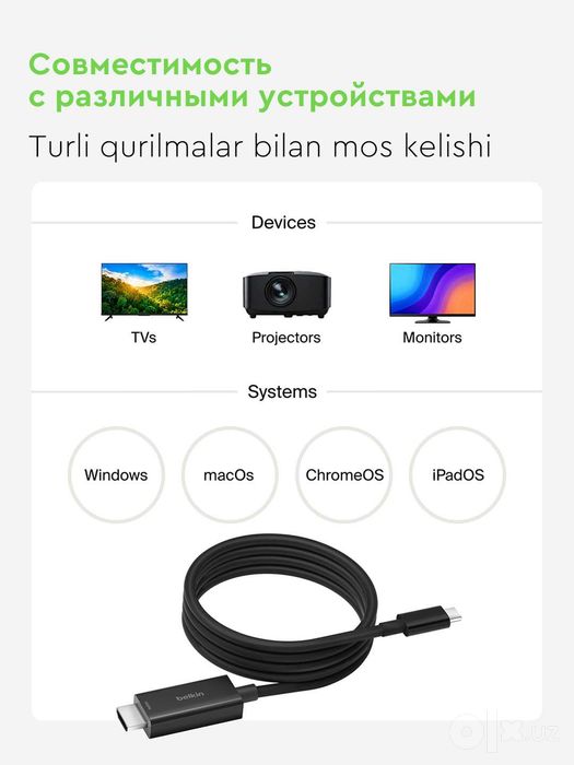 HDMI кабель Belkin 8K, 2 м