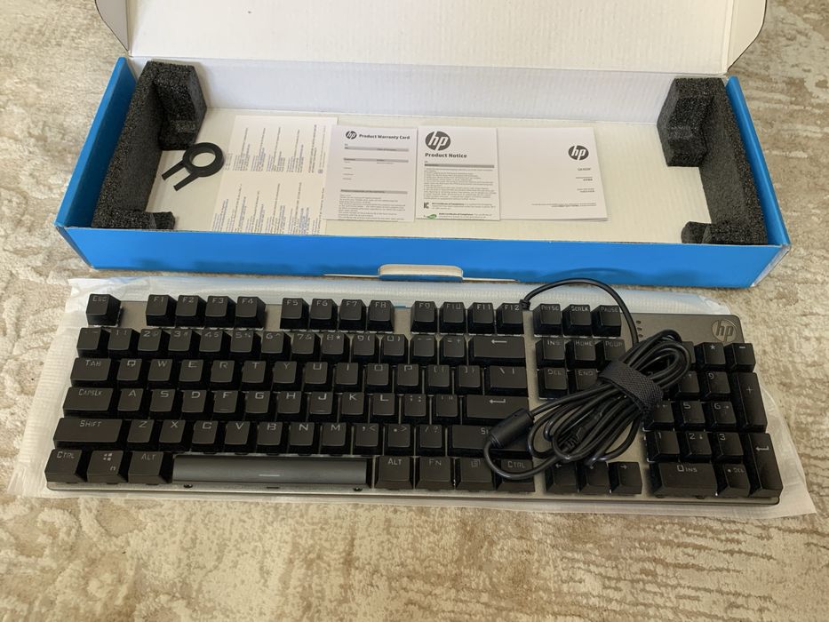 HP GK400F mexanik gaming klaviatura RGB (YANGI)