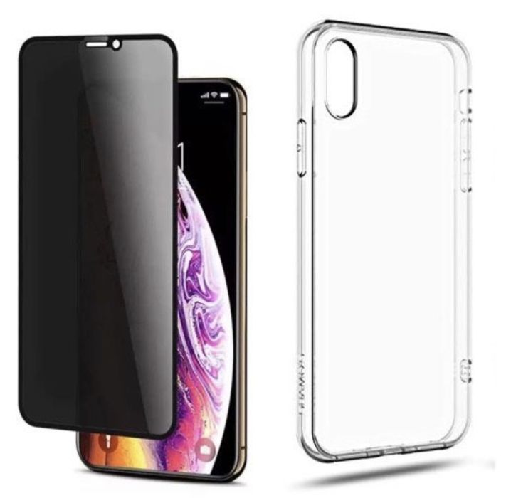 Iphone X XS XR XS MAX Husa Silicon Mxc si Folie Sticla Privacy 6D