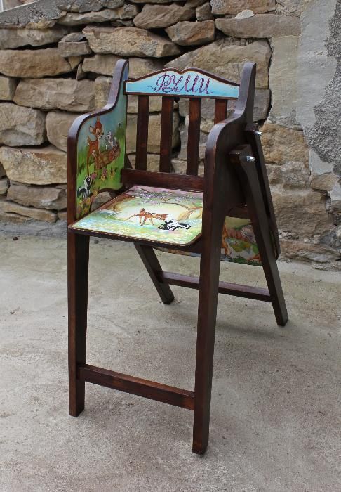 Рисувано детско сгъваемо столчè за хранене