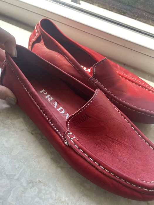 Мокасини PRADA естествена кожа