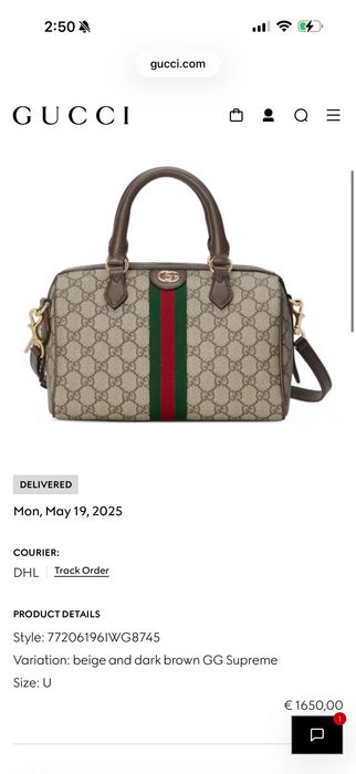 Оригинална! Gucci Ophidia medium boston bag