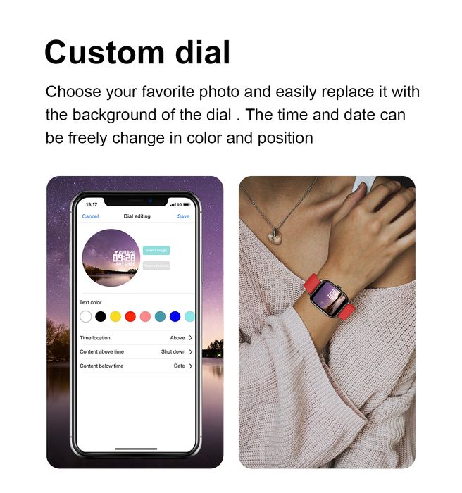 Смарт часовник Bakeey I10 1,57", разговори кръвно пулс аларма IP67 нов