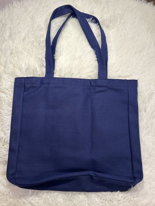 Синий шоппер из плотной ткани