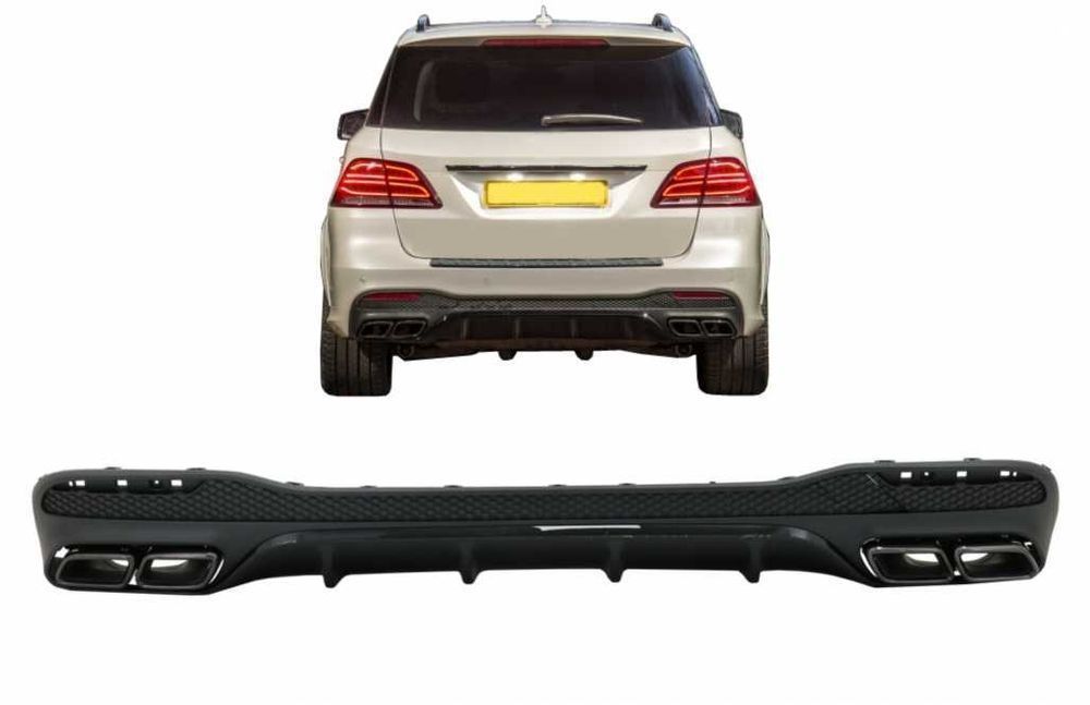 Difuzor Bara Spate cu tobe Mercedes GLE W166 SUV Sport Line Night Pack