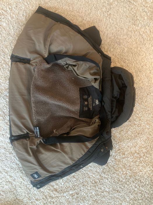 Черно пухено яке Zara – за деца 3–4