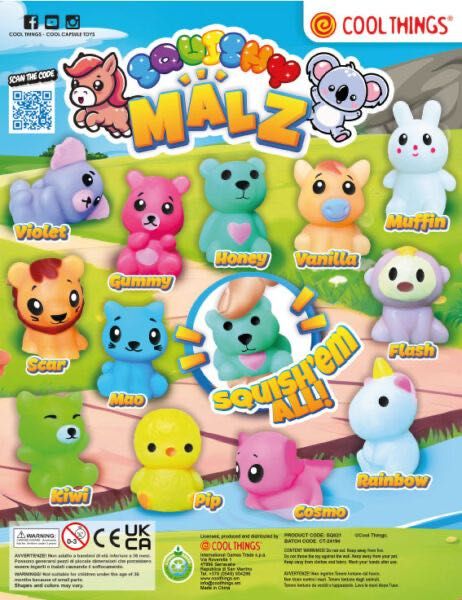 50мм капсули с играчки за вендинг машини "SQUISHY MALZ"  - 0.80лв.