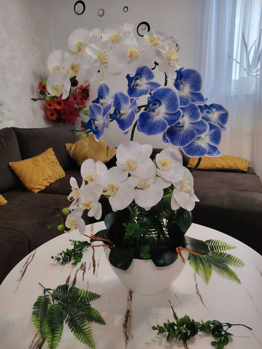 Orhidee artificiala din silicon 3 D ,produs nou!!