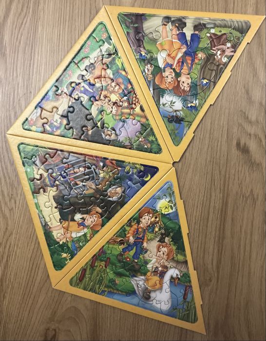 Pyramid Puzzle Hansel și Gretel, D-Toys, 84 Piese , Joc