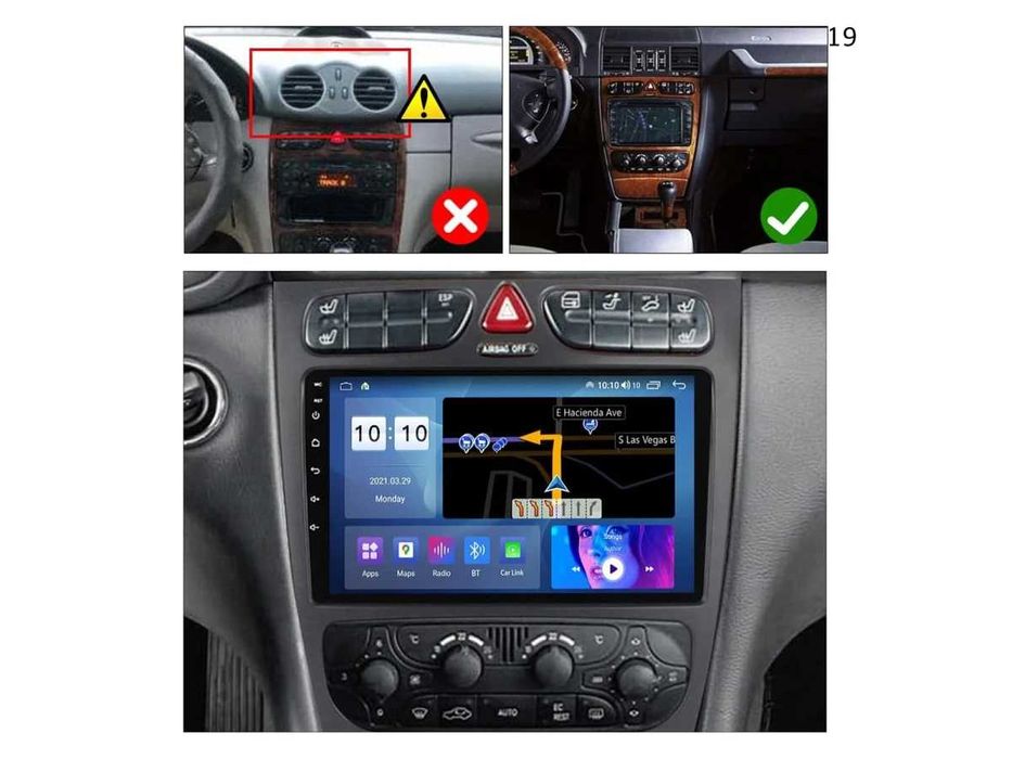 Navigație GPS Multimedia Mercedes C CLASS W209 de 9 inch Android