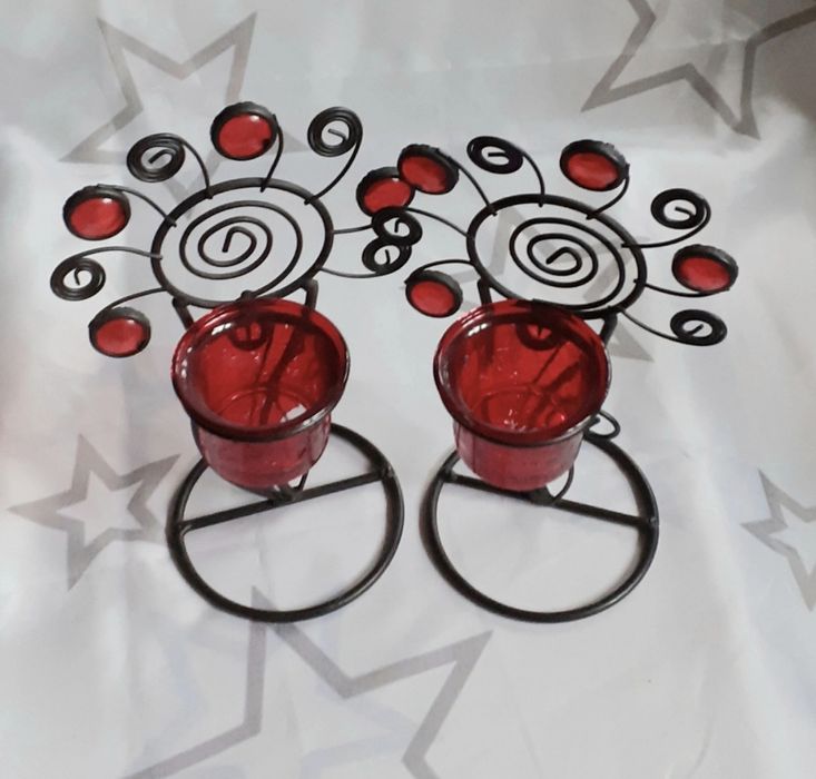 Suport lumânare metal&sticla