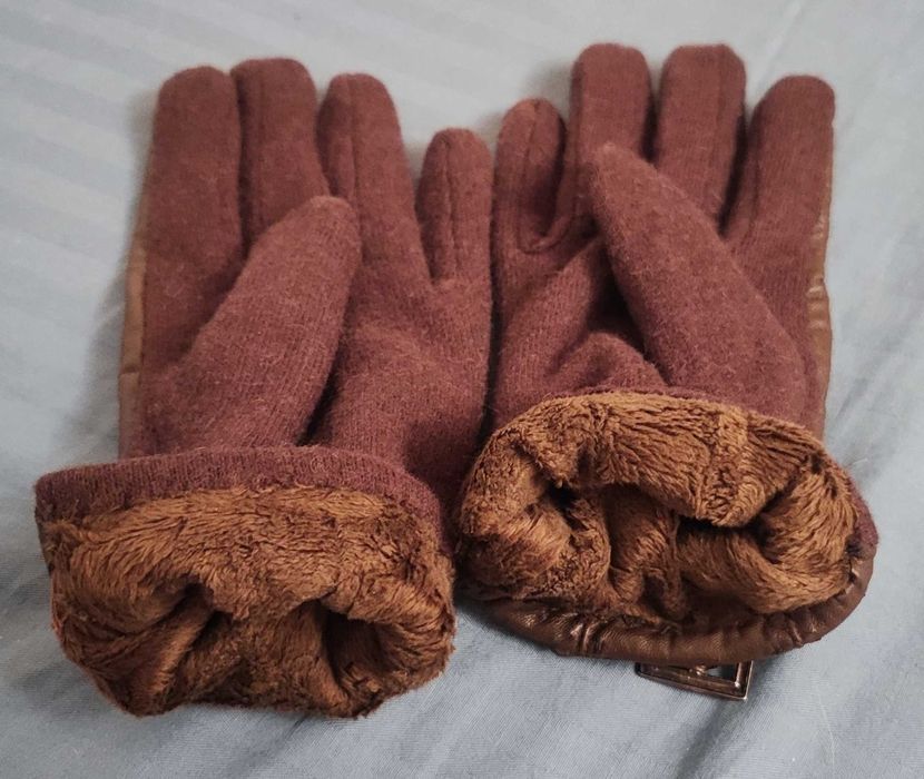 Перчатки зимние кожаные с мехом