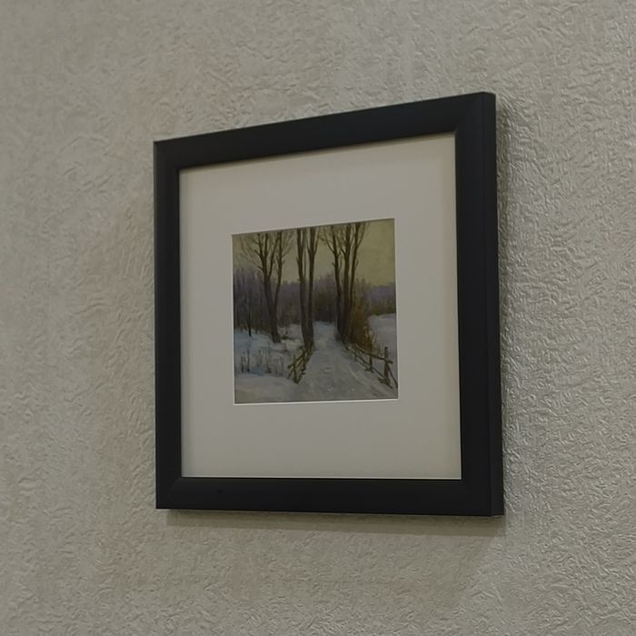 Картина маслом, Зима (багет) 32х30 Rasim