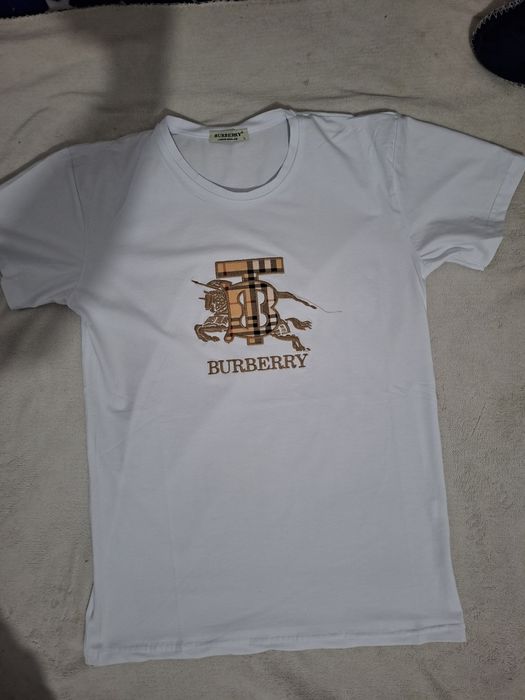 Tricou Burberry White Embroidered Logo  NOU