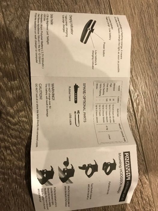 Фенерче HODGSON USB Rechargeable Bike Light Set 10 Modes Super Bright