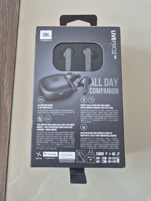 Casti audio in-ear JBL Live Pro 2, True Wireless, Noise Cancelling, 6 Microfoane,Touch Control, IPX5, Negru