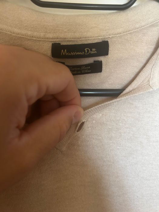 Massimo Dutti  Елегантна бежова поло тениска.