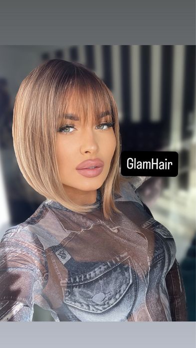 Peruca scurta bob ombre saten