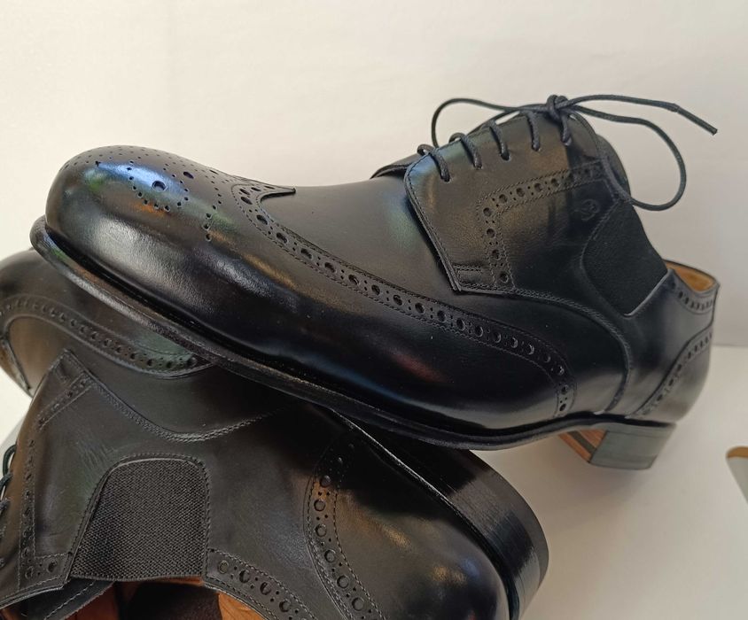 Pantofi derby de lux 43 brogue GREVE NOI lucrati manual piele naturala