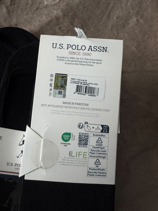 US Polo Assn set 9 perechi sosete bărbătești culoare negru mărimea 43-46 noi originale