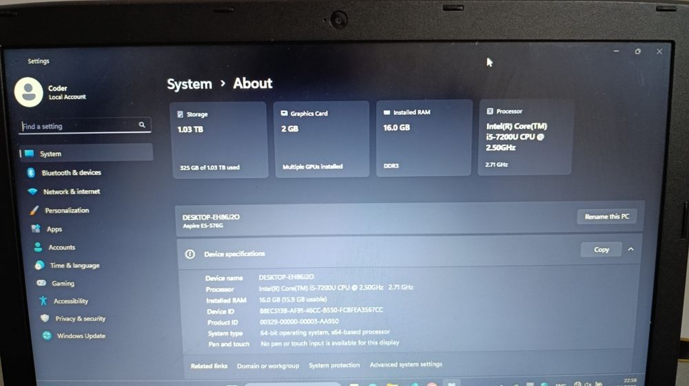 Aser core-i5 7 avlod