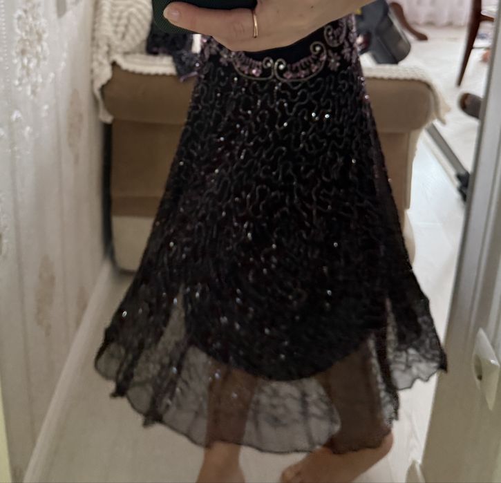 Платье нарядное с бисером. Ручная работа